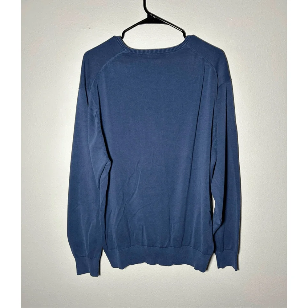 Peter Millar 100% Cotton V-Neck Men’s Golf Sweater Blue Sz XL